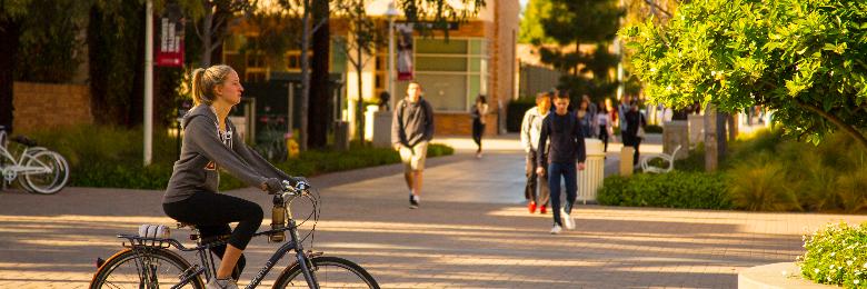 student on bike